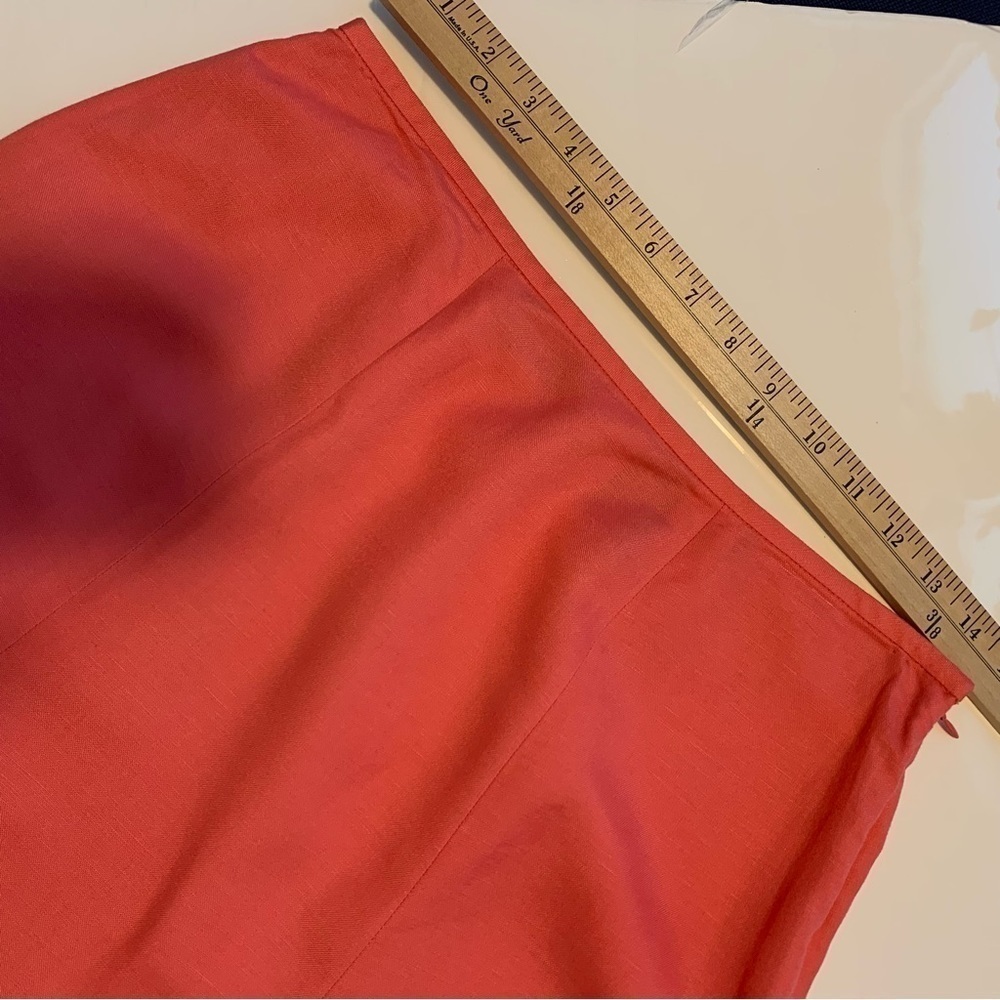 KASPER coral linen a line midi skirt spring summer fall petite new no tags - Picture 7 of 8